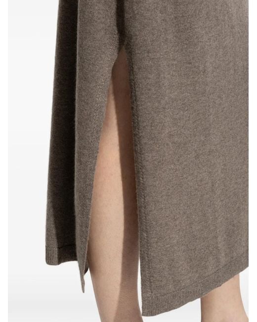 Lisa Yang Brown Marlie V-Neck Midi Dress