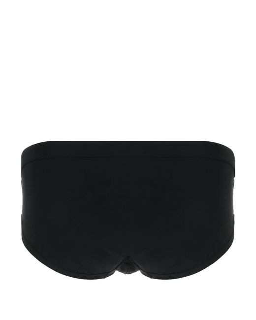 Dolce & Gabbana Black Logo-Patch Swim Briefs for men