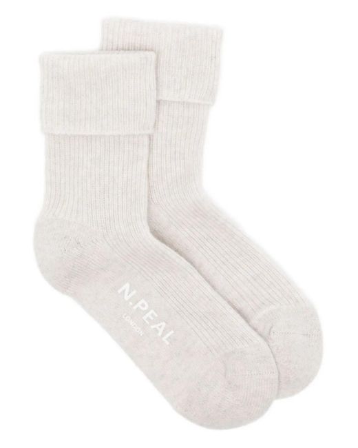 N.Peal Cashmere Bed 靴下 White