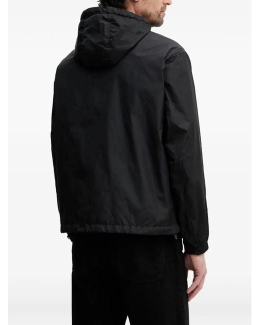 ARMANI EXCHANGE Black Logo-Patch Hooded Jacket for men