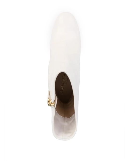 Giambattista Valli White Platform Calf-high Leather Boots