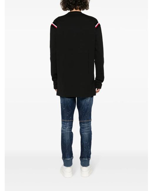 DSquared² Black Varsity Logo-Print T-Shirt for men
