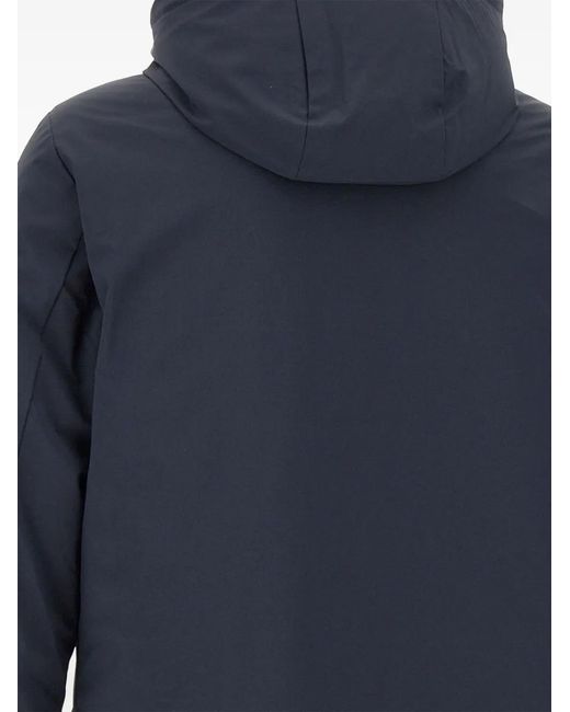 Woolrich Blue Flap-Pockets Padded Coat for men