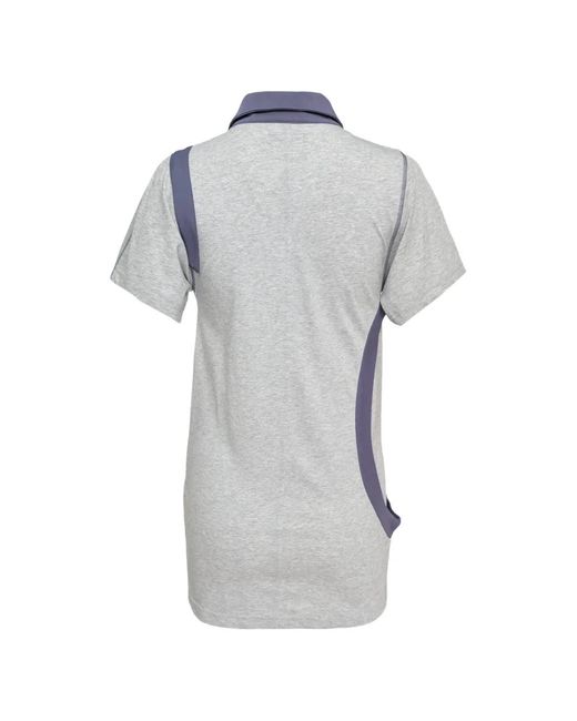 OPEN YY Gray Button-Panel Polo Top