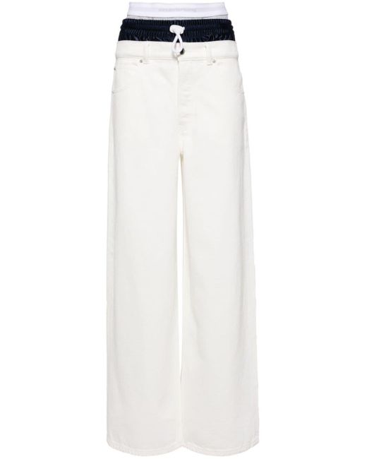 Alexander Wang White Tri-layer Wide-leg Jeans