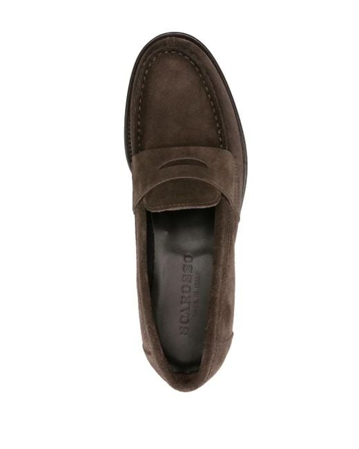 Scarosso Brown Harper Suede Penny Loafers