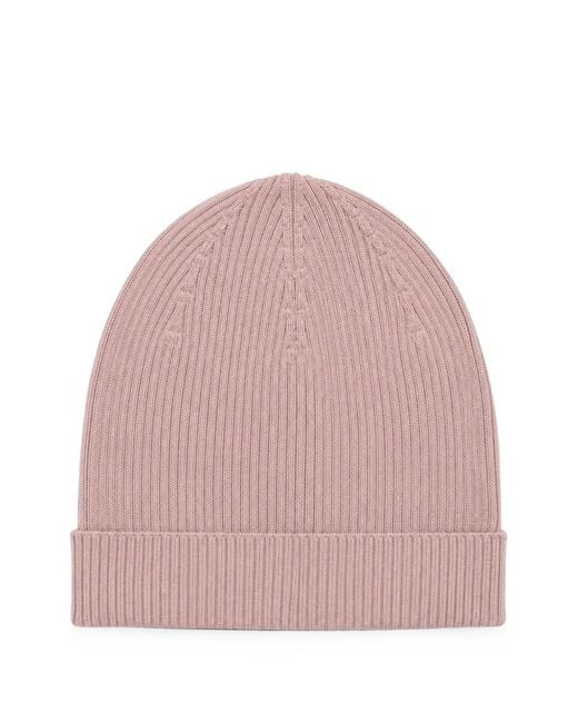 Rick Owens Pink Ribbed-Knit Beanie Hat