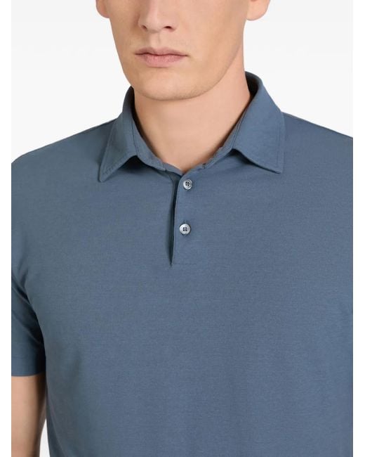 Slowear Blue Buttoned Polo Shirt for men