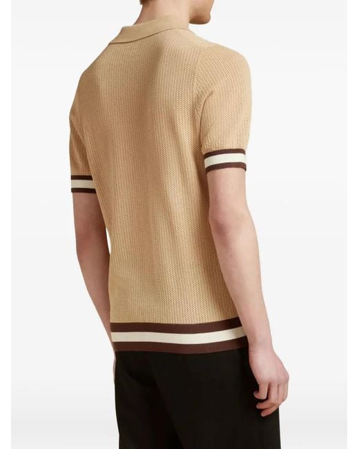 CHE Natural Quinn Striped-Trim Polo Shirt for men
