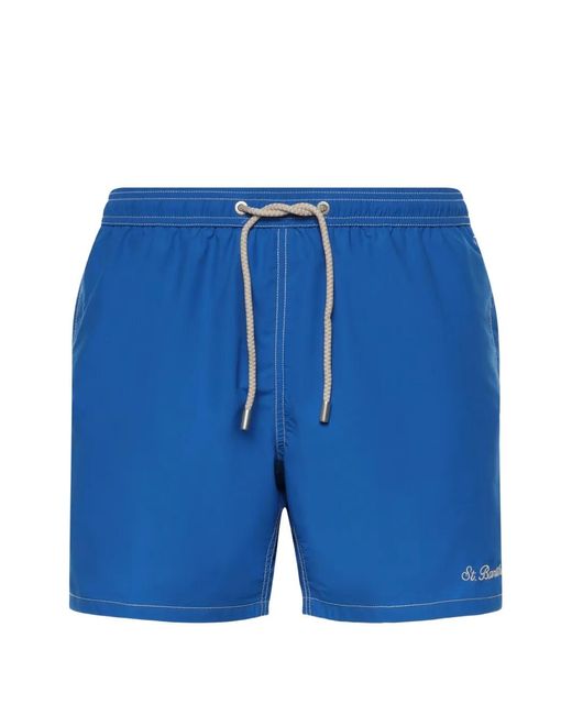 MC2 Saint Barth メンズ ブルー コントラストステッチ トランクス水着