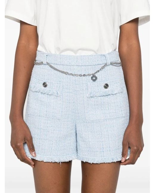 Maje Blue Shorts Aus Tweed