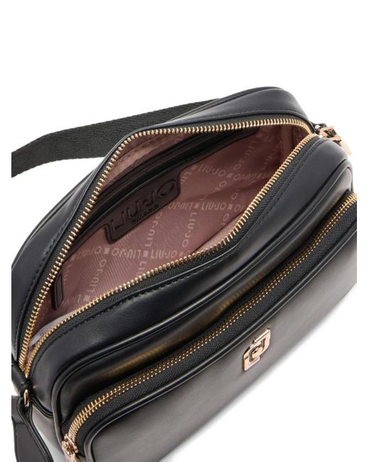 Liu Jo Black Medium Logo-Plaque Zip-Fastening Cross Body Bag
