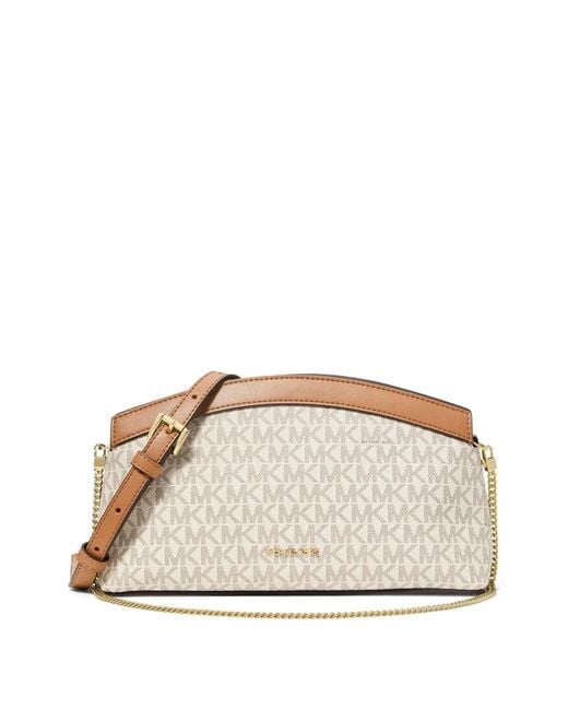 MICHAEL Michael Kors Natural Athena Small Signature Logo Convertible Clutch