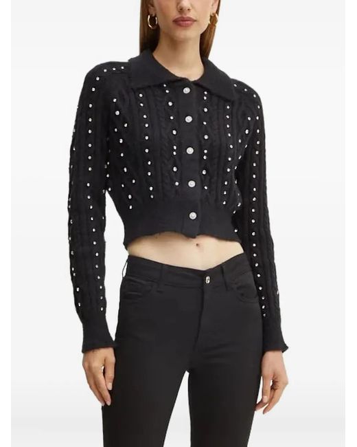 Silvian Heach Black Cable-Knit Cardigan