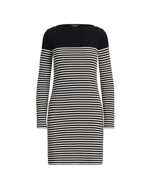 Ralph Lauren Black Striped-Pattern Dress