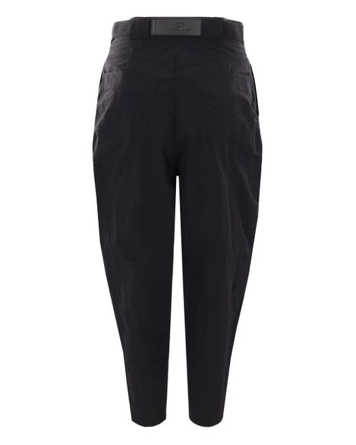 Elisabetta Franchi Blue Tailored Pants With Unique Belt Detail