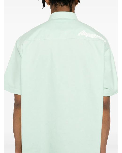 Aape By A Bathing Ape Aapenow Overhemd Met Moonface-Logo in het Blue voor heren