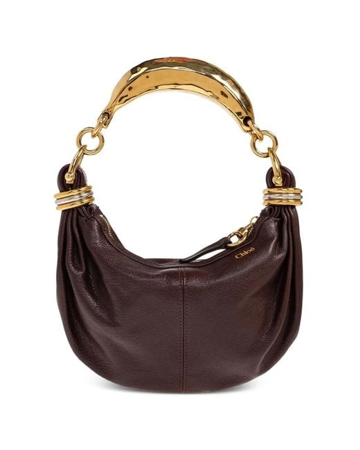 Chloé Brown Mini Bracelet Leather Shoulder Bag