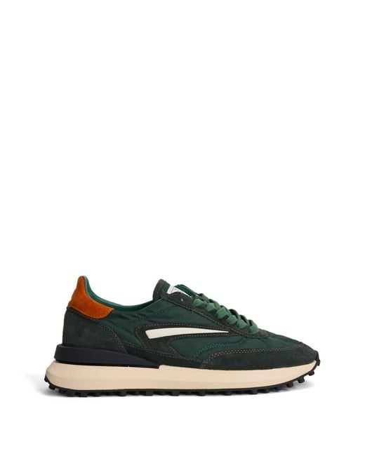 Date Green Panelled Suede Sneakers for men