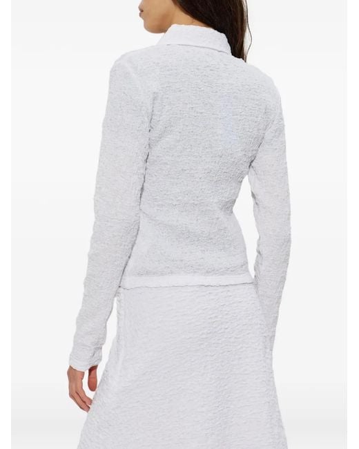 Samsøe & Samsøe White Zip Collared Top