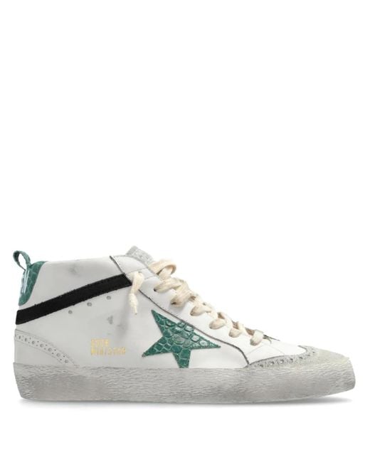 Golden Goose Deluxe Brand White Mid Star Artisanal Leather Sneakers