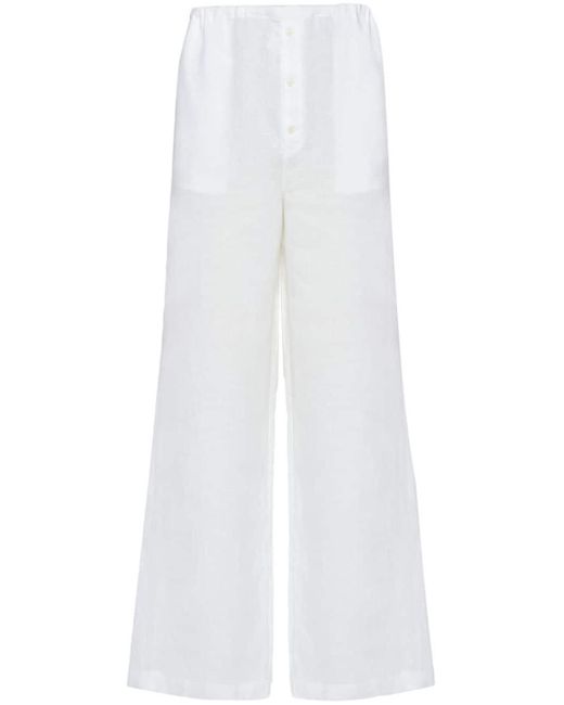 Prada White Linen Wide-leg Trousers for men