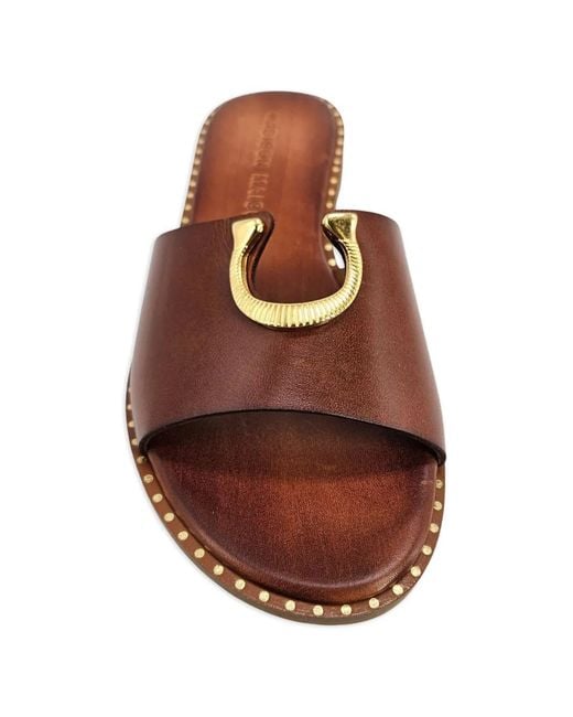 Madison Maison Brown Buckle-Detail Sandals