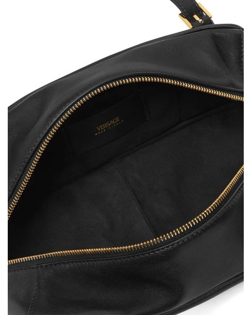 Versace Black Logo-Plaque Shoulder Bag