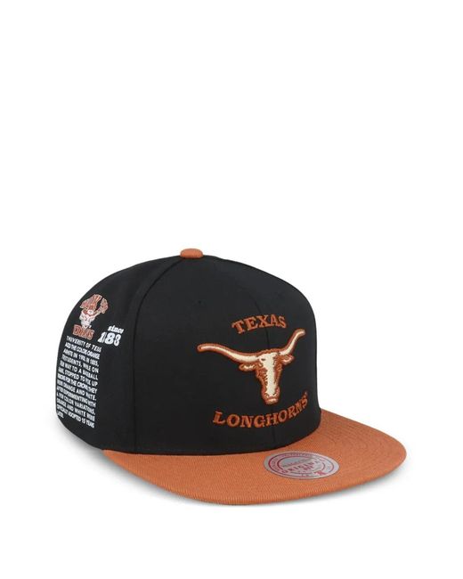 Mitchell & Ness Black Texas Longhorns Ncaa Team Origins Snapback Cap for men
