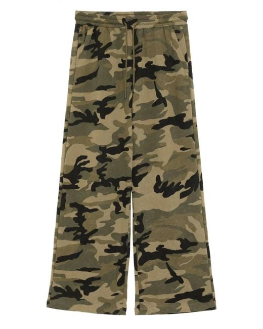 Mini Cream Trainingsbroek Met Camouflageprint in het Green