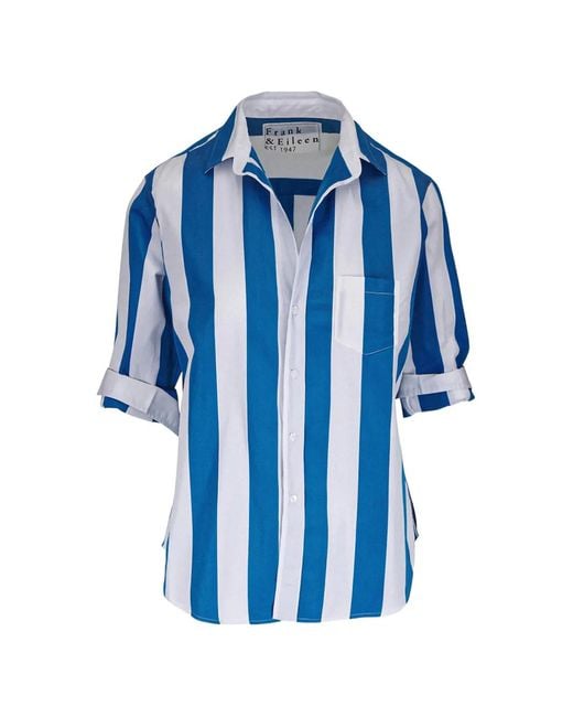 Frank & Eileen Blue Eileen Vertical-Stripe Shirt