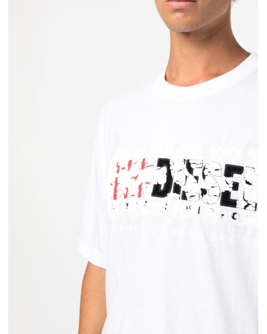 DIESEL T-shirt Met Logoprint in het White voor heren