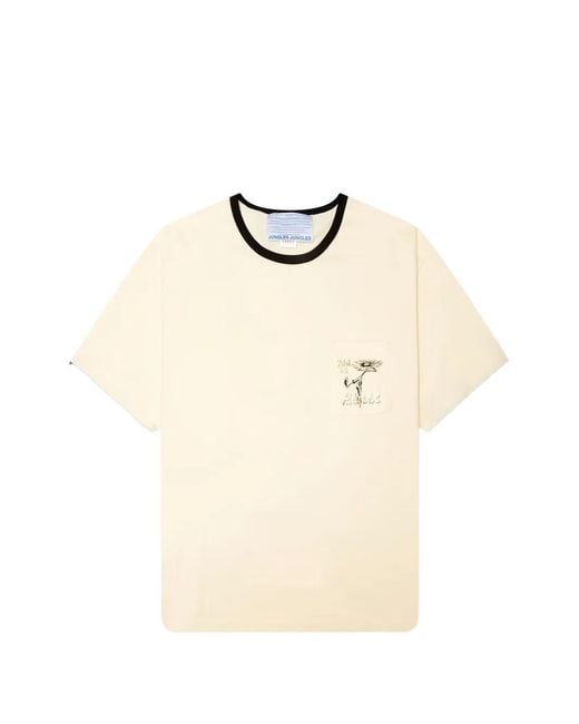 JUNGLES Natural Graphic-Print Pocket T-Shirt for men