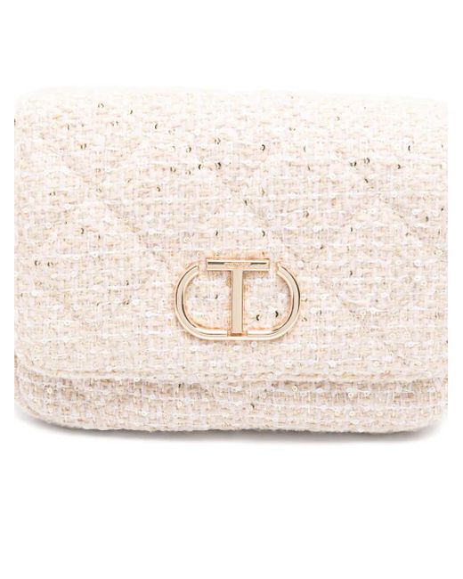 Twinset Natural Umhängetasche Aus Tweed