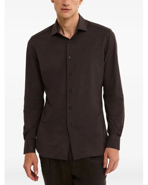 Xacus Black Chemise À Boutonnière Sur Le Devant for men
