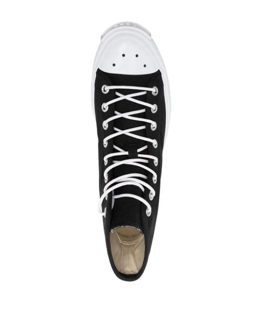 Acne Black Contrasting Toe-Cap High-Top Sneakers for men