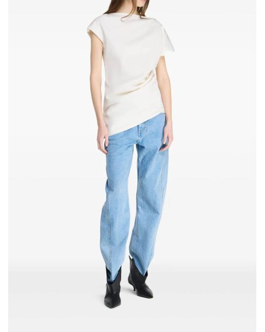 J.W. Anderson White Asymmetric Draped Top