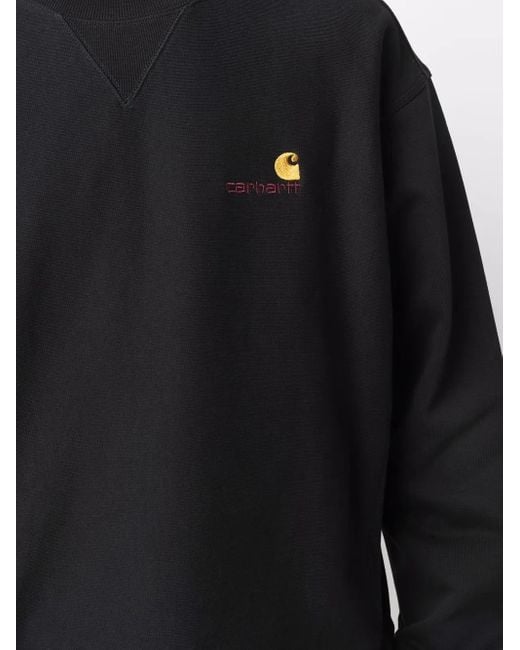 Carhartt Black American Script Cotton Sweatshirt for men
