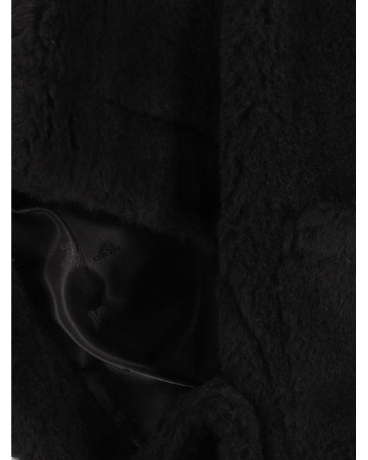 Max Mara Black Teddy Button-Down Cape