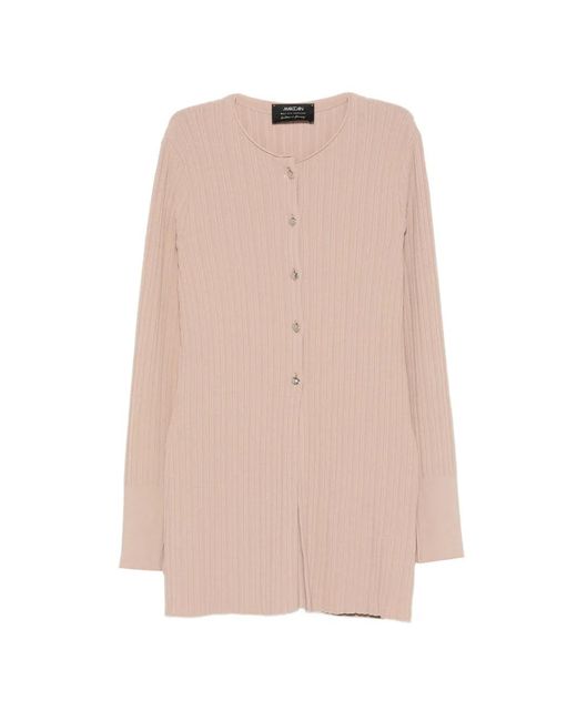 Marc Cain Natural Button Ribbed Cardigan