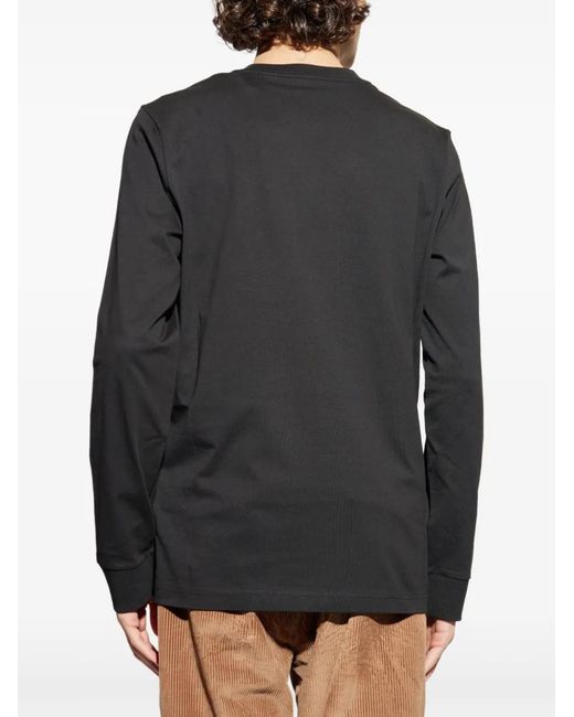 Moncler Gray Logo-Patch Long-Sleeve T-Shirt for men