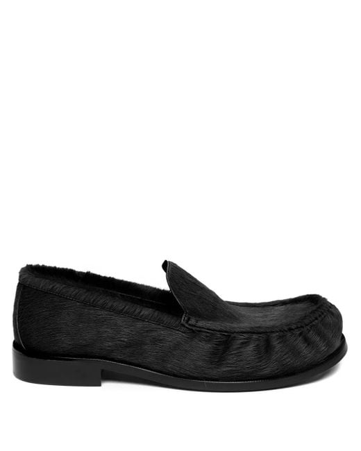Dries Van Noten Black Ponyhair Loafers for men