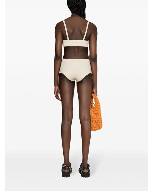 Alanui Natural Finest High-Waist Ribbed Shorts