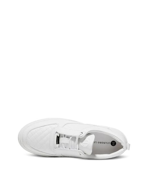 Leandro Lopes White Faisca Quilted-Pattern Sneakers