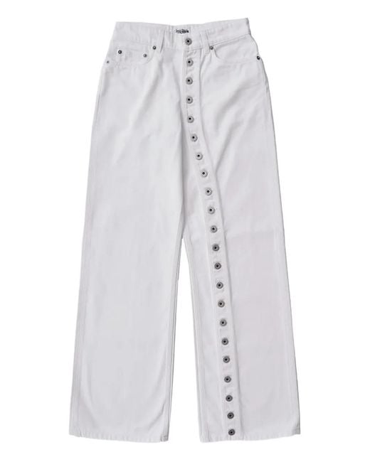 Jean Paul Gaultier White Buttoned-Up Jeans