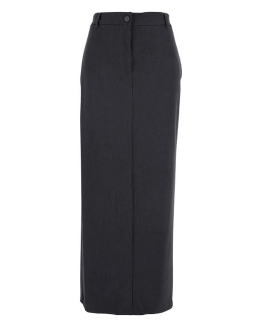 Twinset Black Elastic-Waist Maxi Pencil Skirt