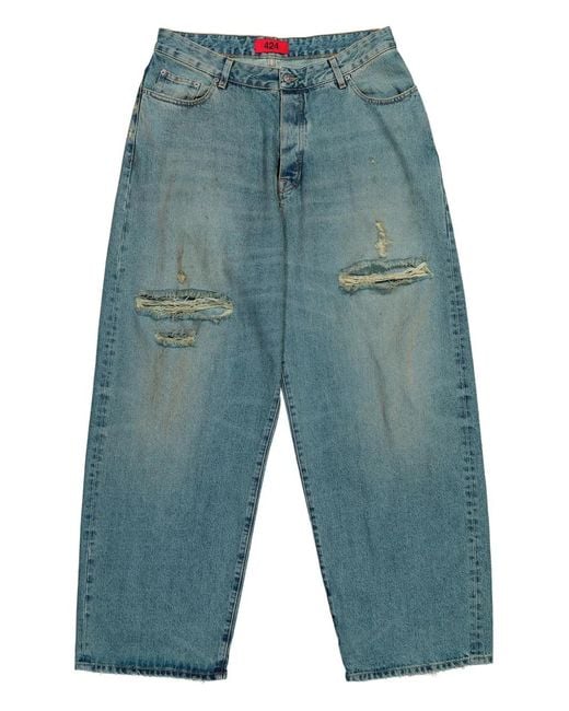424 Gerafelde Jeans in het Blue voor heren