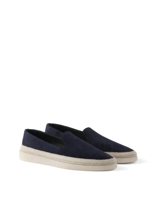 Prada Blue Suede Loafers for men