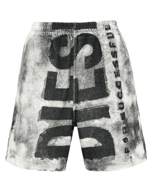 DIESEL Shorts Met Print in het Gray voor heren