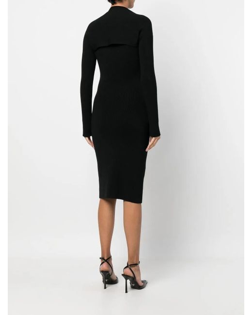 Tom Ford Black Cut-Out Ribbed Midi Dress